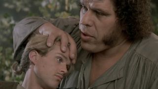 Fezzik holding westley's head in The Princess Bride