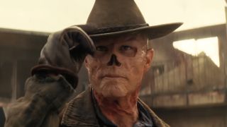 The Ghoul (Walton Goggins) looks ahead on Fallout.