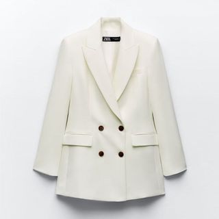 white double breasted blazer