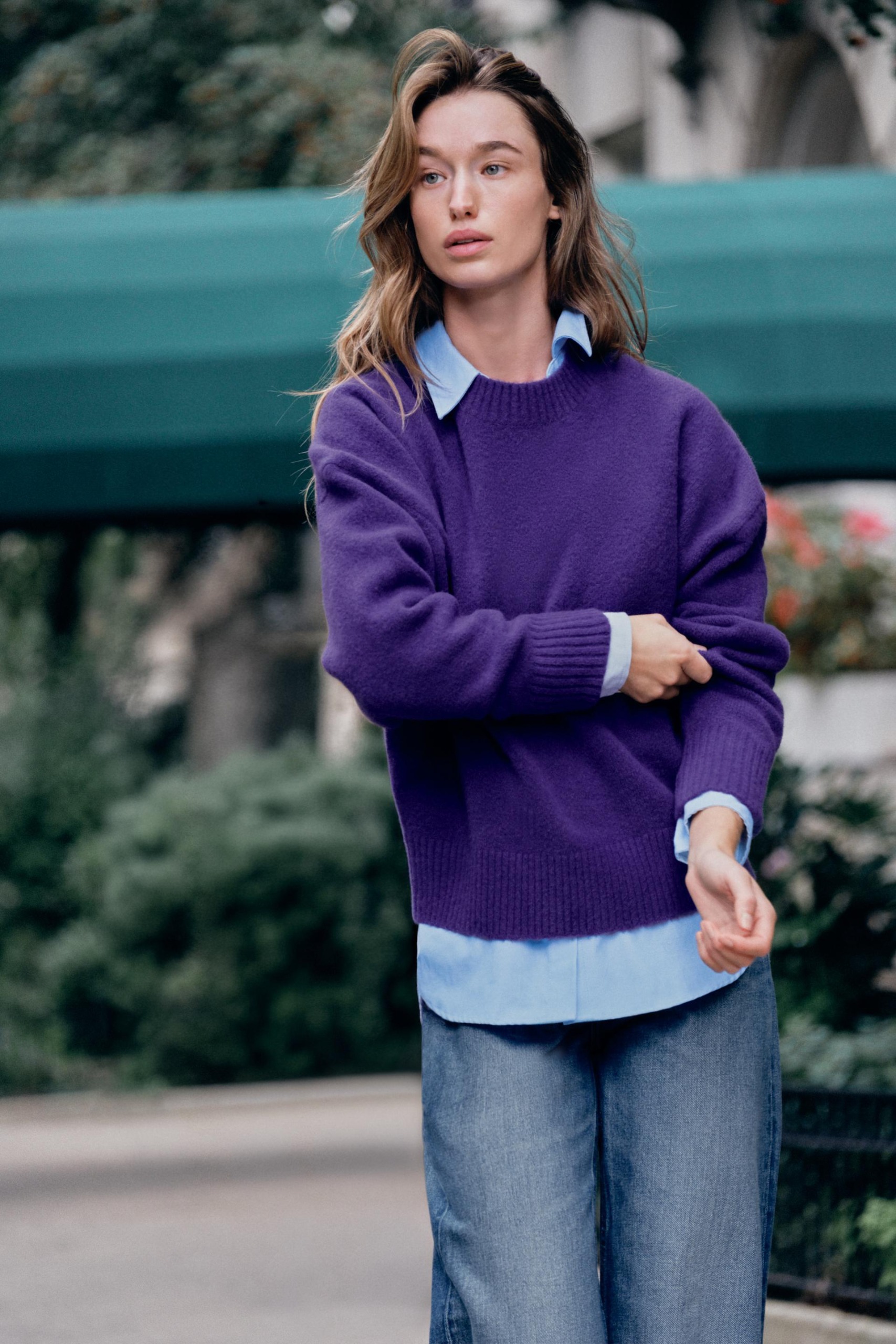 Soft Knit Sweater - Purple - Xs