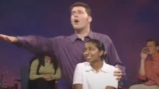 Brad Sherwood singing to Neroshi on Whose Line Is It Anyway?