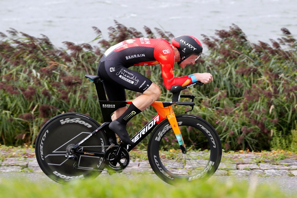 LELYSTAD NETHERLANDS AUGUST 31 Matej Mohoric of Slovenia and Team Bahrain Victorious competes during the 17th Benelux Tour 2021 Stage 2 a 111km Individual Time Trial stage from Lelystad to Lelystad ITT BeneluxTour on August 31 2021 in Lelystad Netherlands Photo by Bas CzerwinskiGetty Images