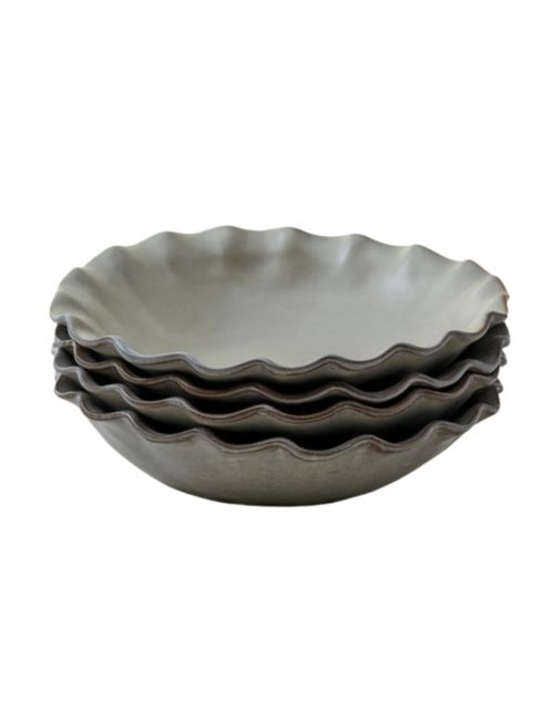 Green Organic Ruffle Edge Cereal Bowl
