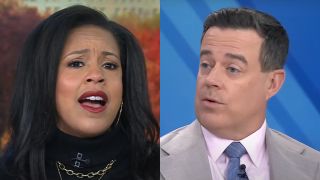 Sheinelle Jones and Carson Daly, pictured side by side, from two different episodes of The Today Show.