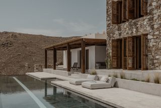 pool deck at Syros house Residence Viglostasi by Block722