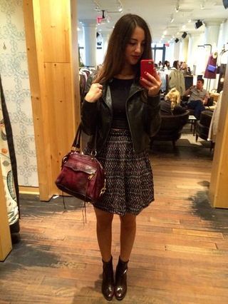 Brown, Lighting, Bag, Outerwear, Fashion accessory, Style, Street fashion, Dress, Luggage and bags, Fashion,