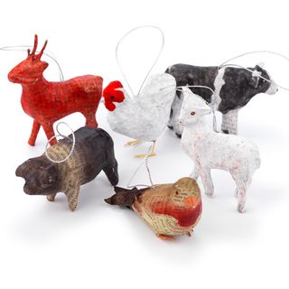 paper mache animals decoration with simple shape