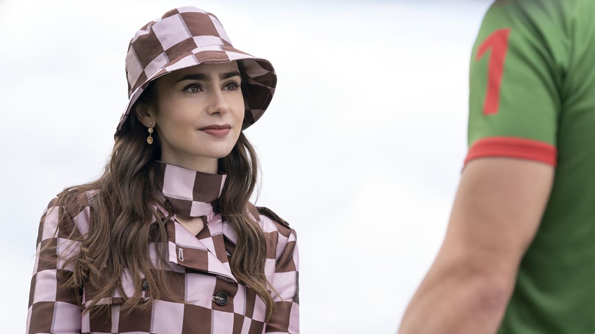 Lily Collins as Emily in episode 408 of Emily in Paris