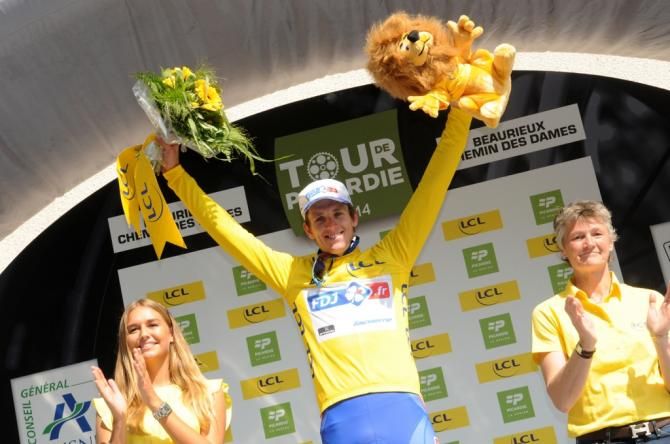 Arnaud D&eacute;mare (FDJ) adds another race leader's jersey to add to his collection