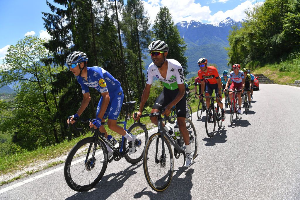 Amanuel Ghebreigzabhier (Dimension Data) in the breakaway