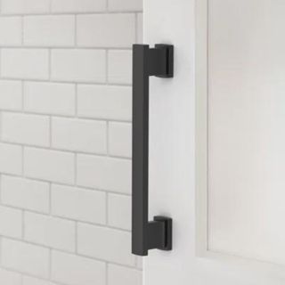 Matte black kitchen cabinet handle