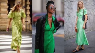 Composite image of 3 maxi dresses in street style fashion