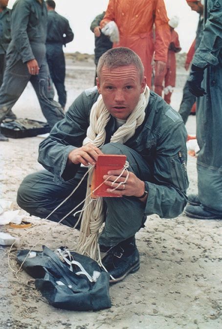 Neil Armstrong while he goes through desert survival training at Stead Air Force Base in northwestern Nevada on Aug. 16, 1963.