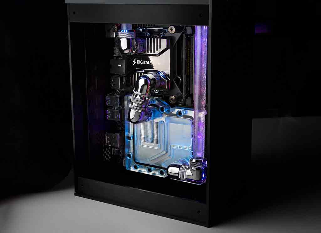 Image result for Digital Storm shoehorns a liquid-cooled GTX 1080 into a really small chassis