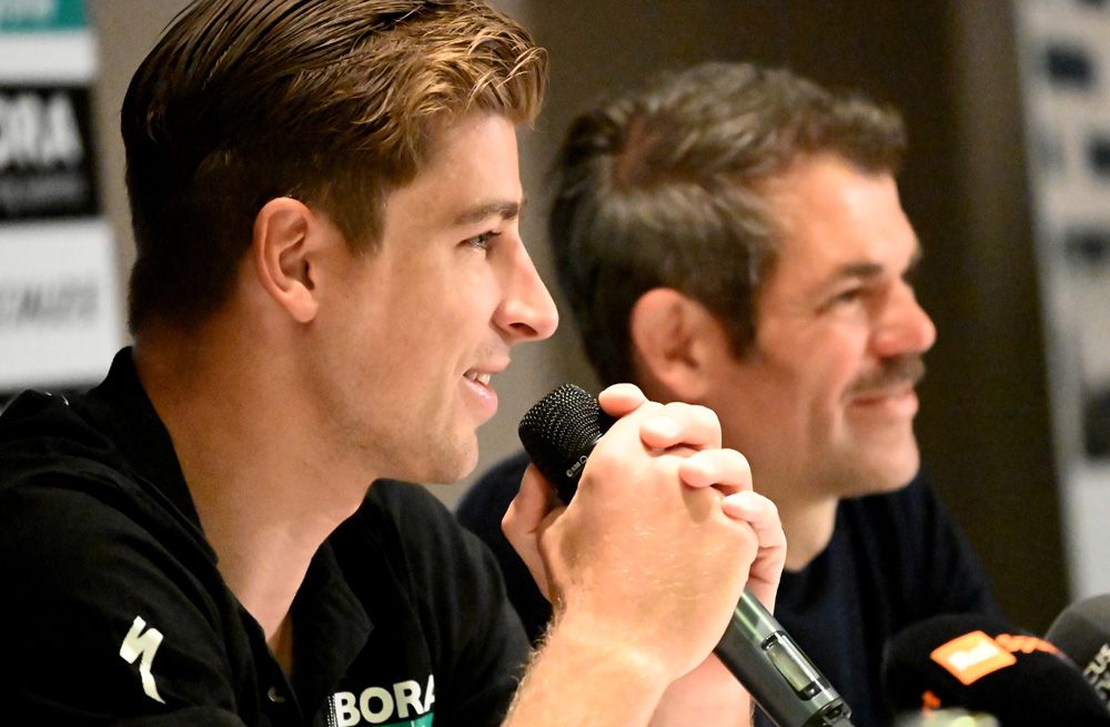 Peter Sagan and Bora-Hansgrohe team manger Ralf Denk
