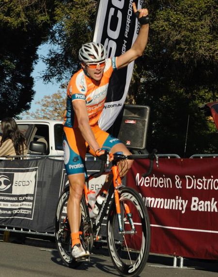 The all too familiar sight of an orange rider crossing the line first in the NRS.