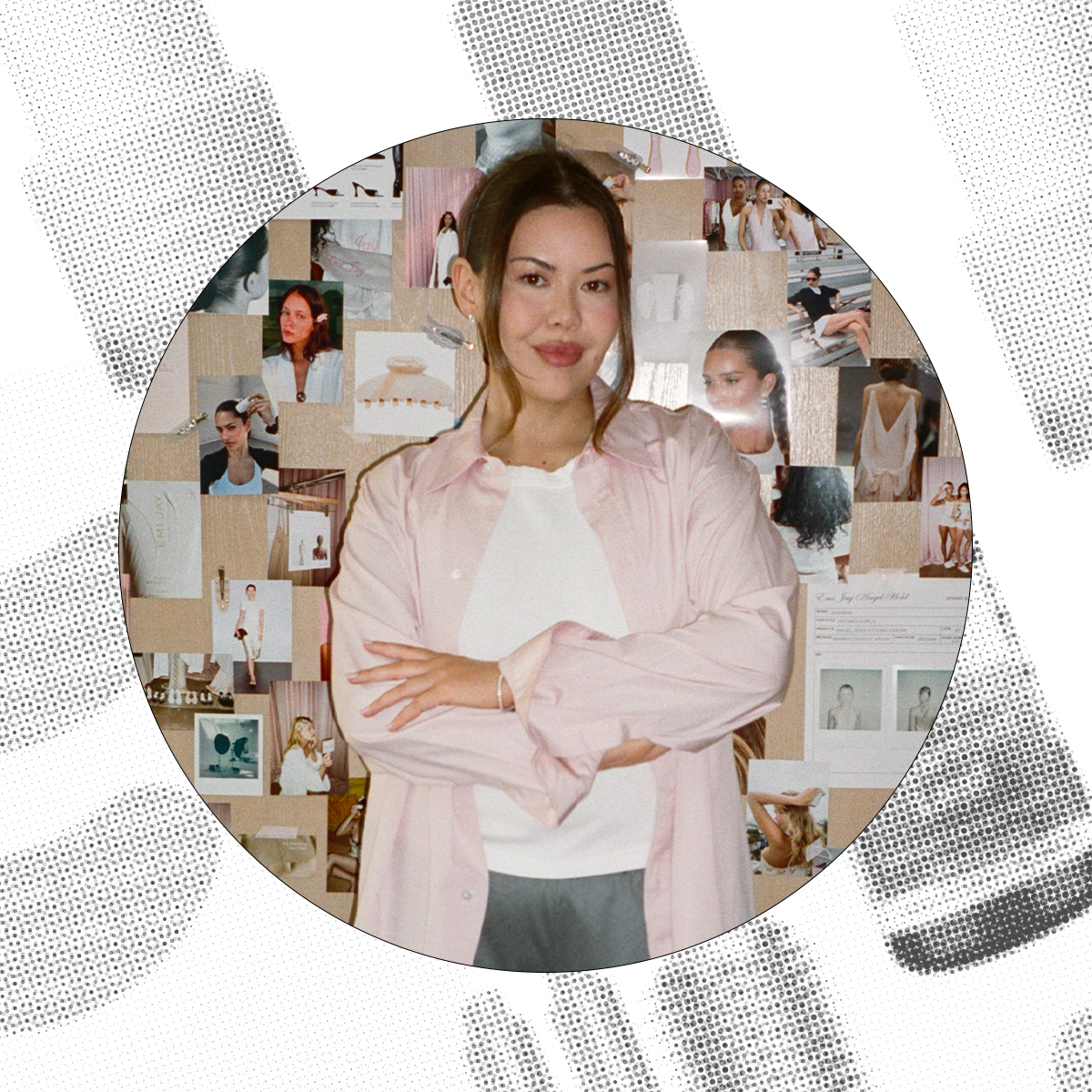 Photo of Julianne Goldmark in front of a bulletin board