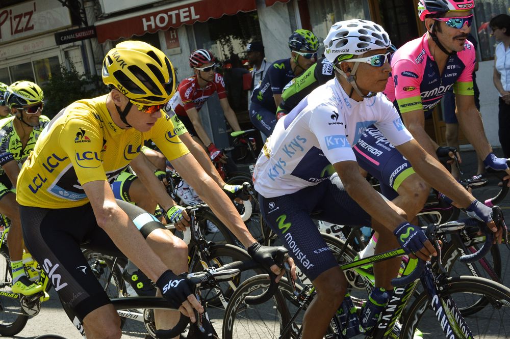 Chirs Froome and Nairo Quintana set off on stage 10 of the Tour de France