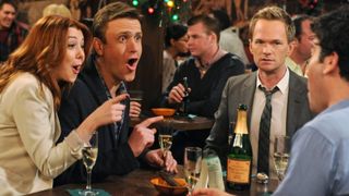 ‘How I Met Your Mother’ cast having a heated conversation in mclaren's bar