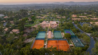 An aerial view of the courts at Rancho Valencia Resort & Spa