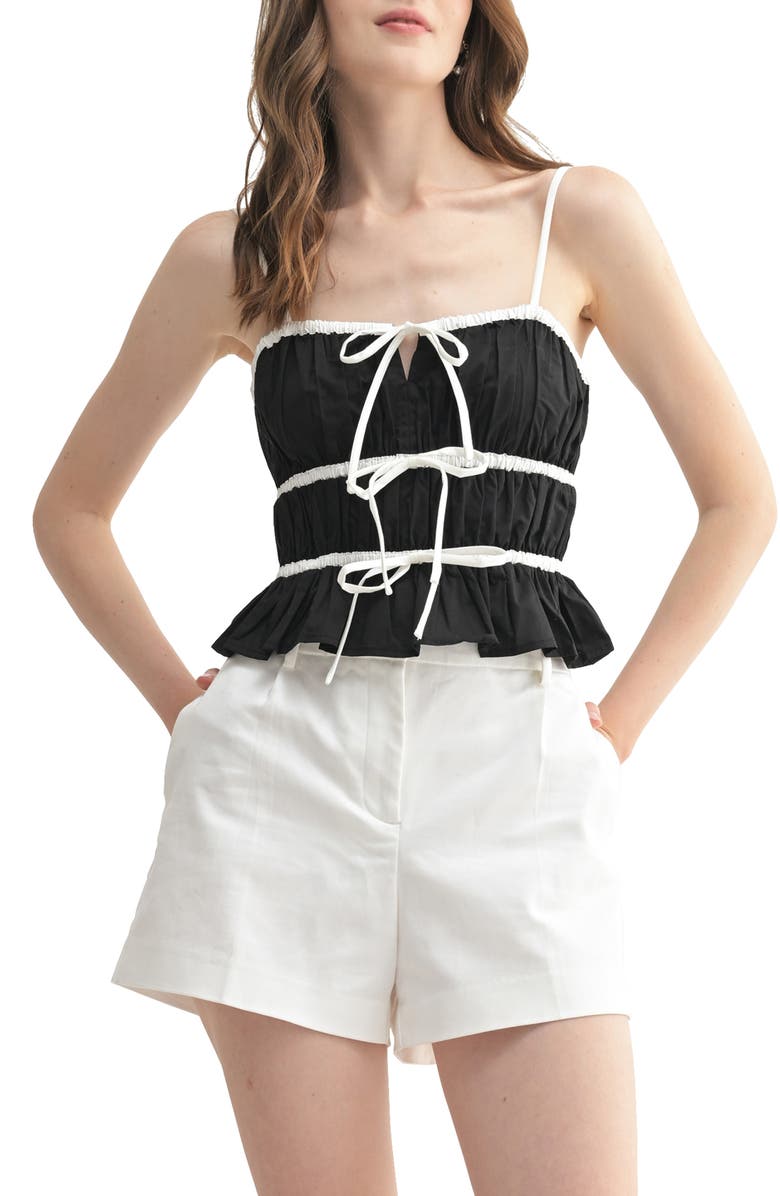 Bow Front Peplum Crop Top