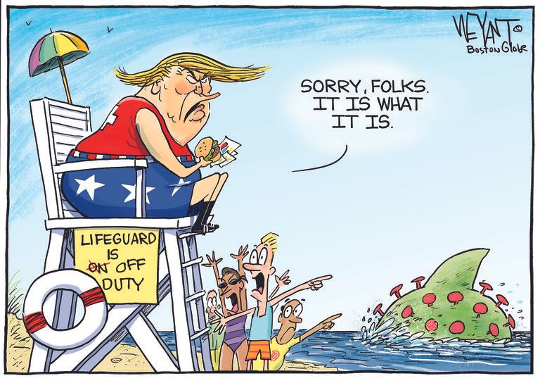 Political Cartoon U.S. Trump COVID it is what it is