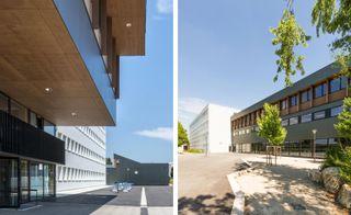 Left & Right: exterior views of the school building