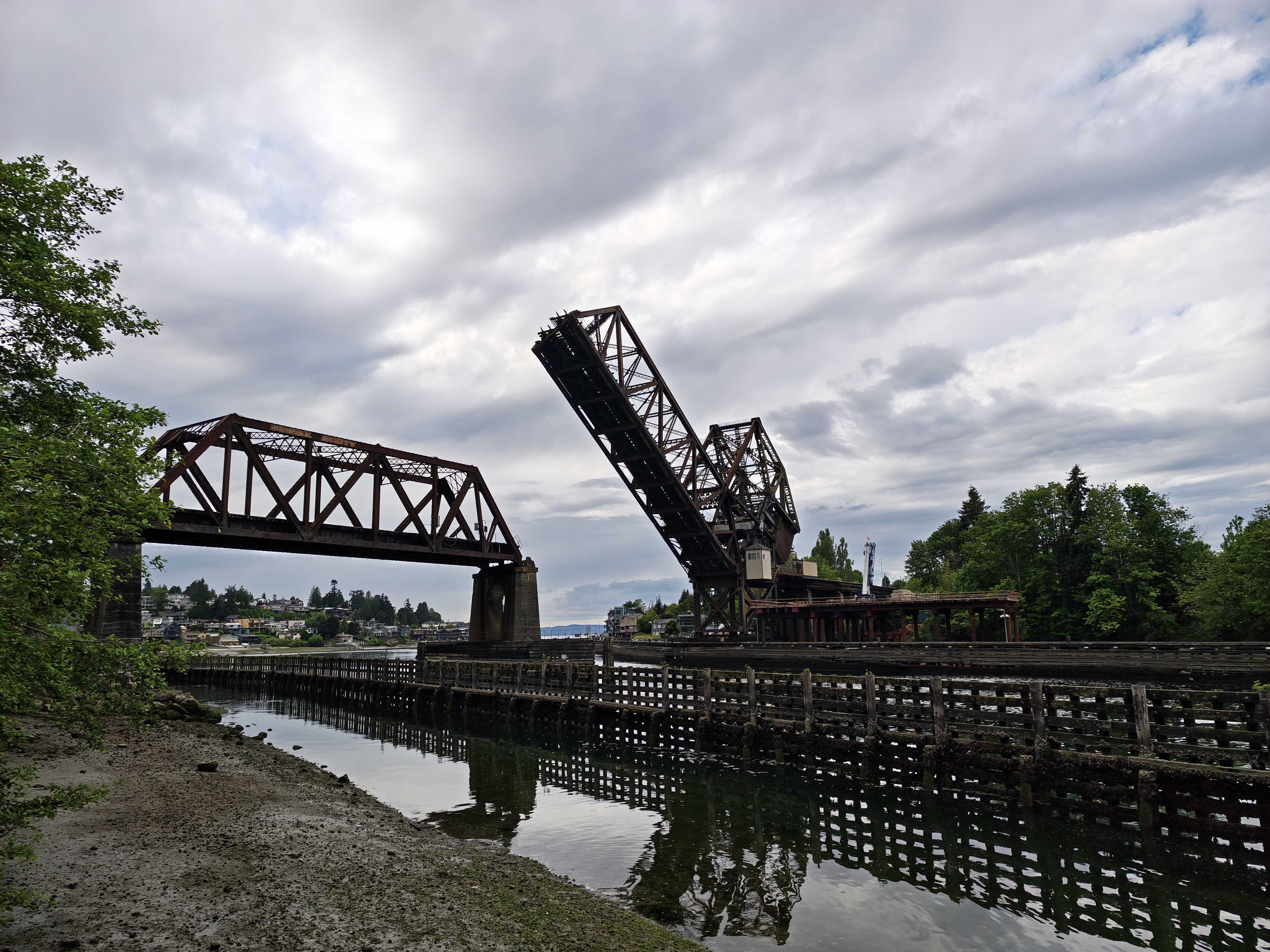 A raised bridge over water