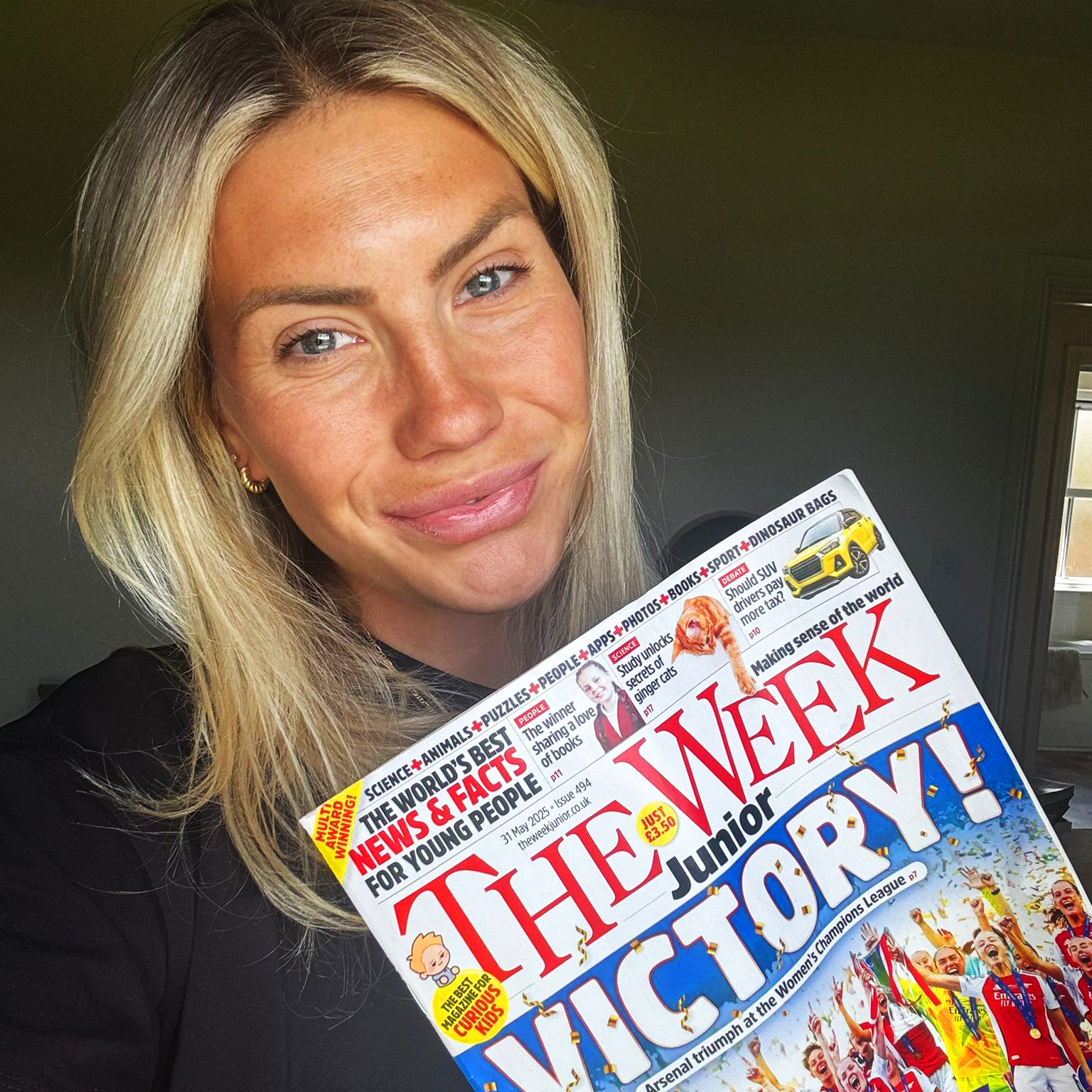 Harriet with The Week Junior magazine