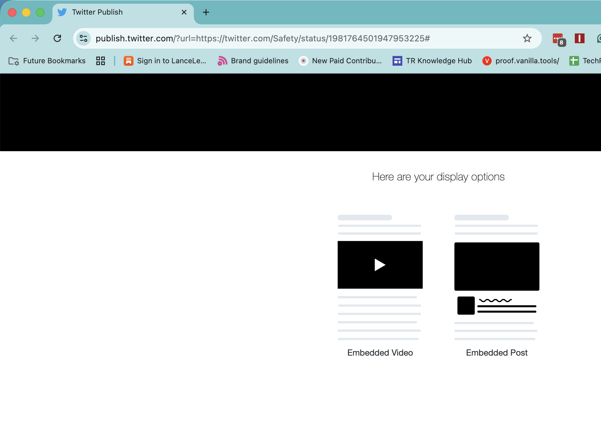 X embed screen