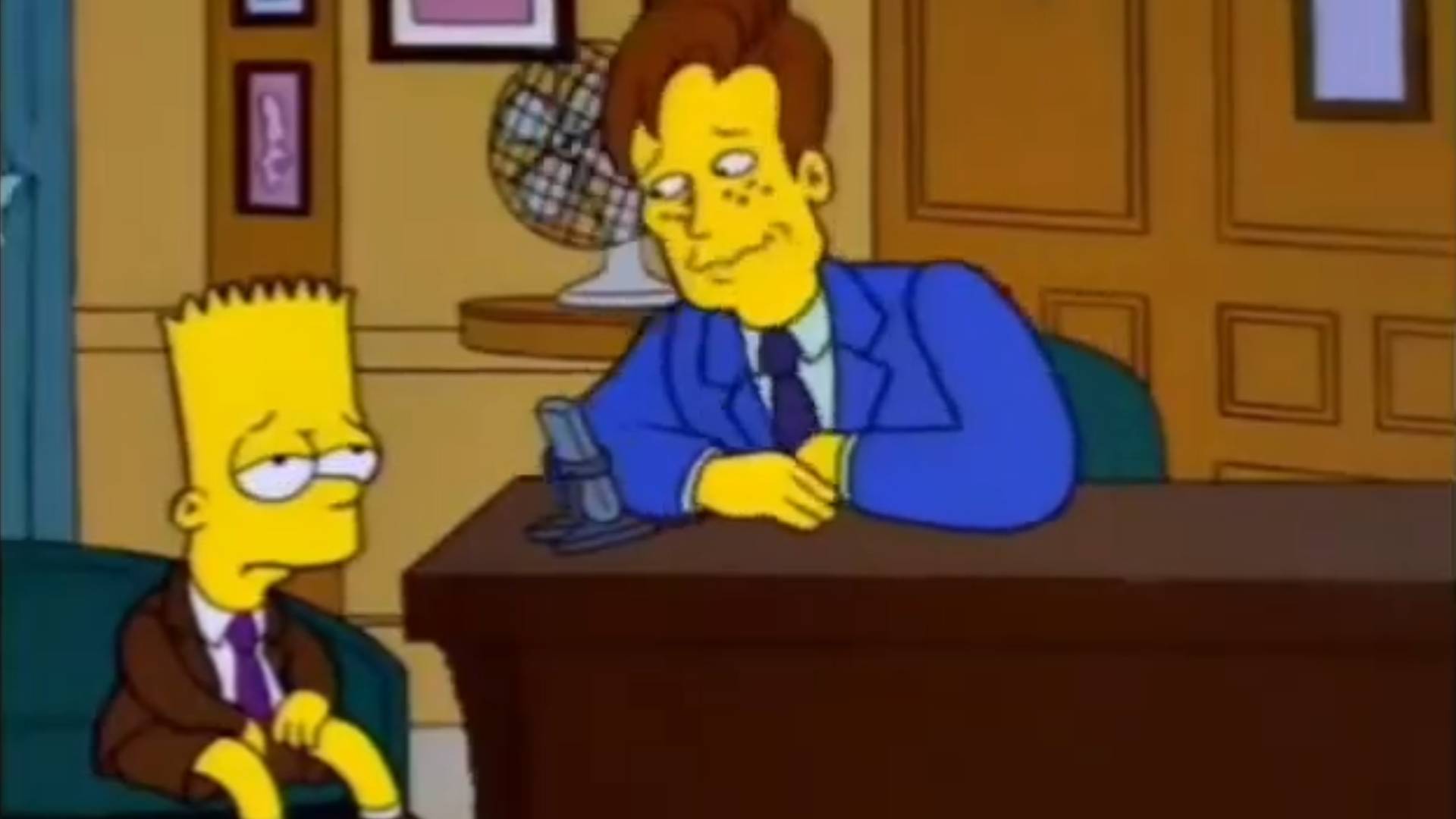 Bart Simpson on Conan O'Brien's talk show in the episode &amp;quot;Bart Gets Famous&amp;quot;
