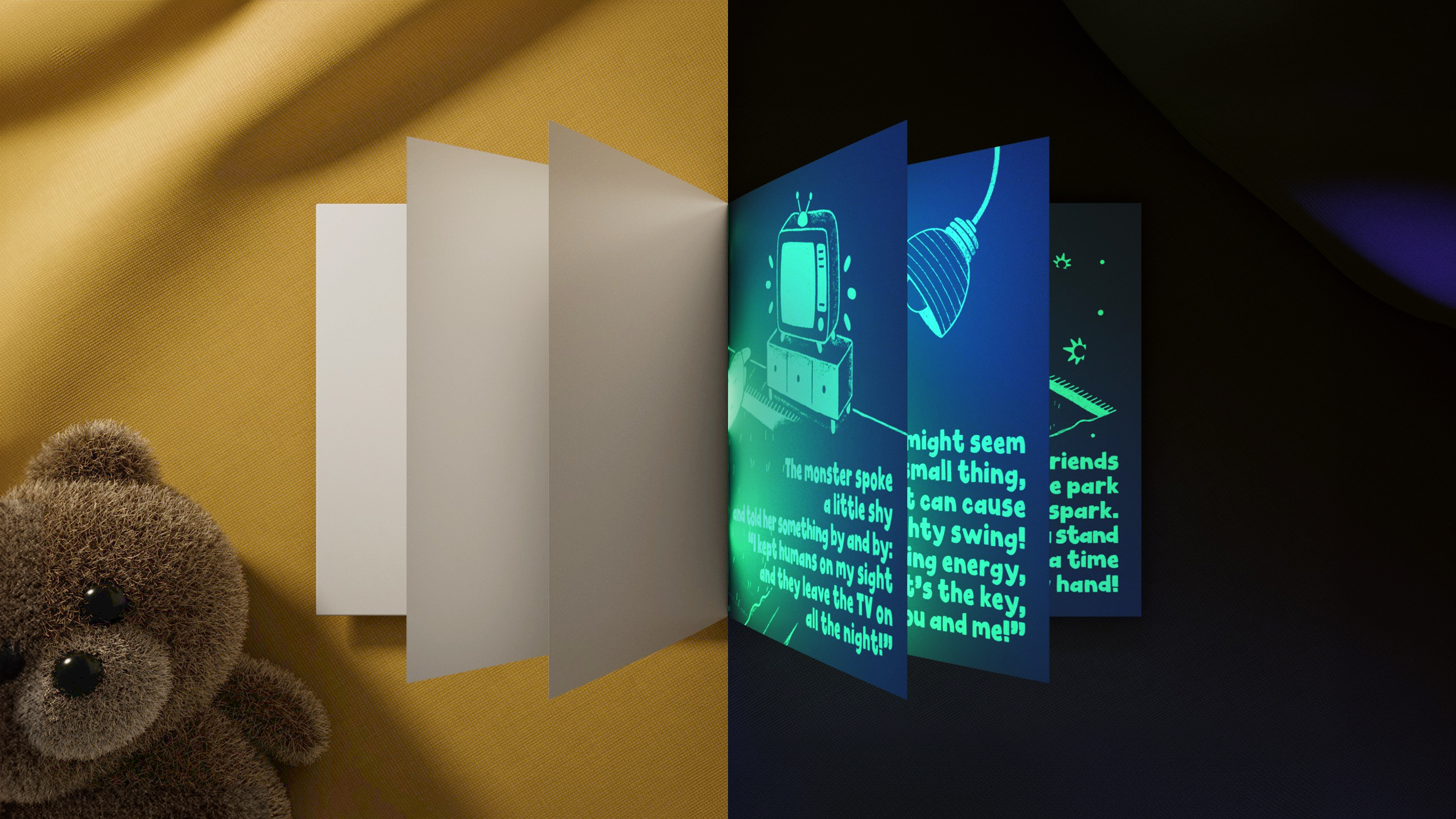 glow in the dark book in the light and in the dark