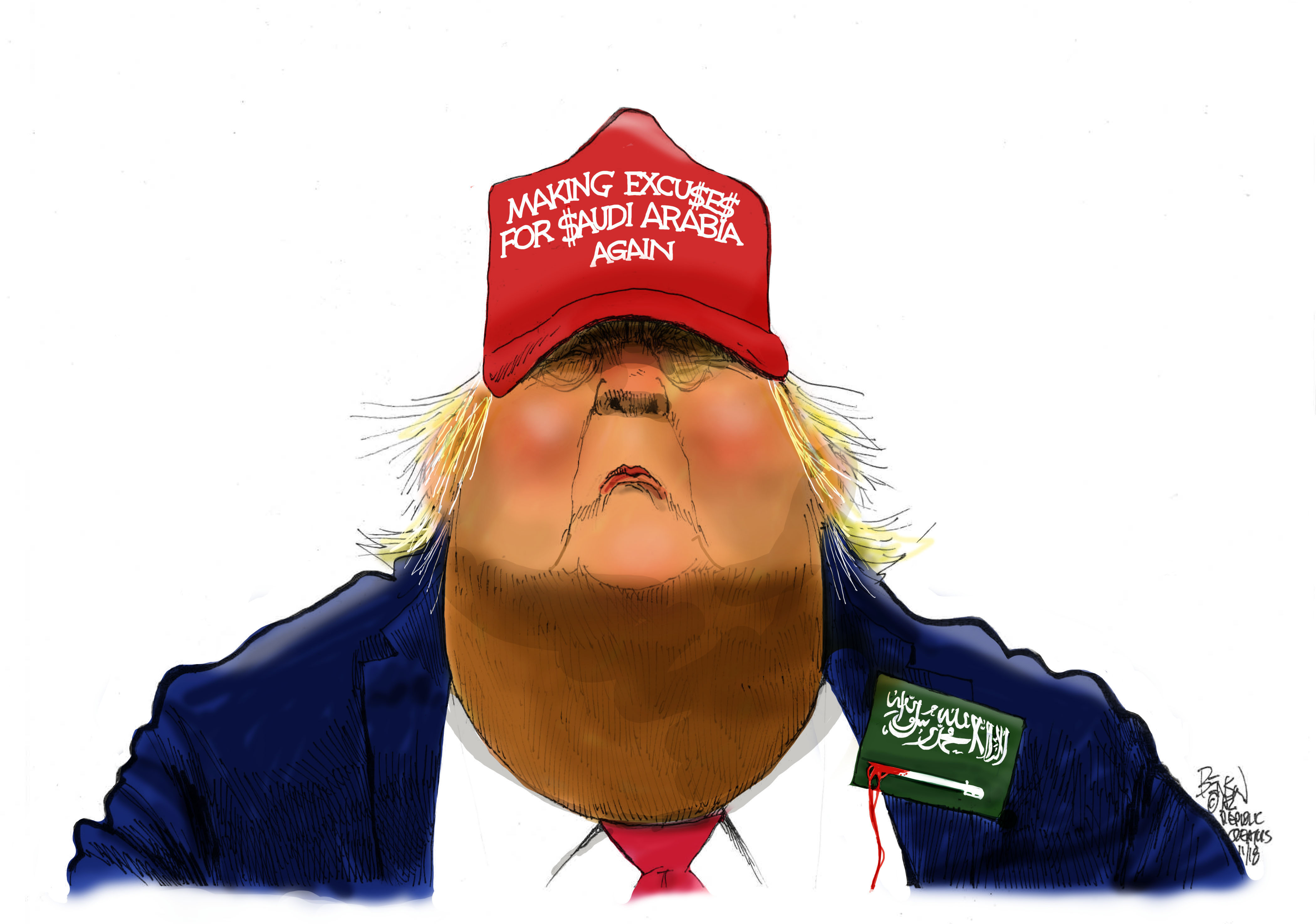 Political cartoon U.S. Trump Saudi Arabia excuses Mohammed bin Salman ...