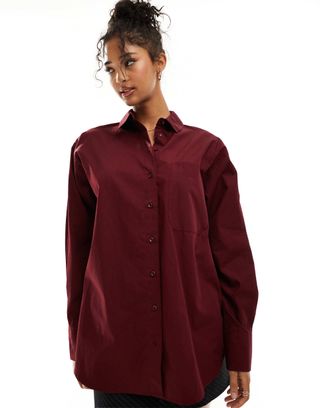 ASOS, Oversized Shirt in Oxblood