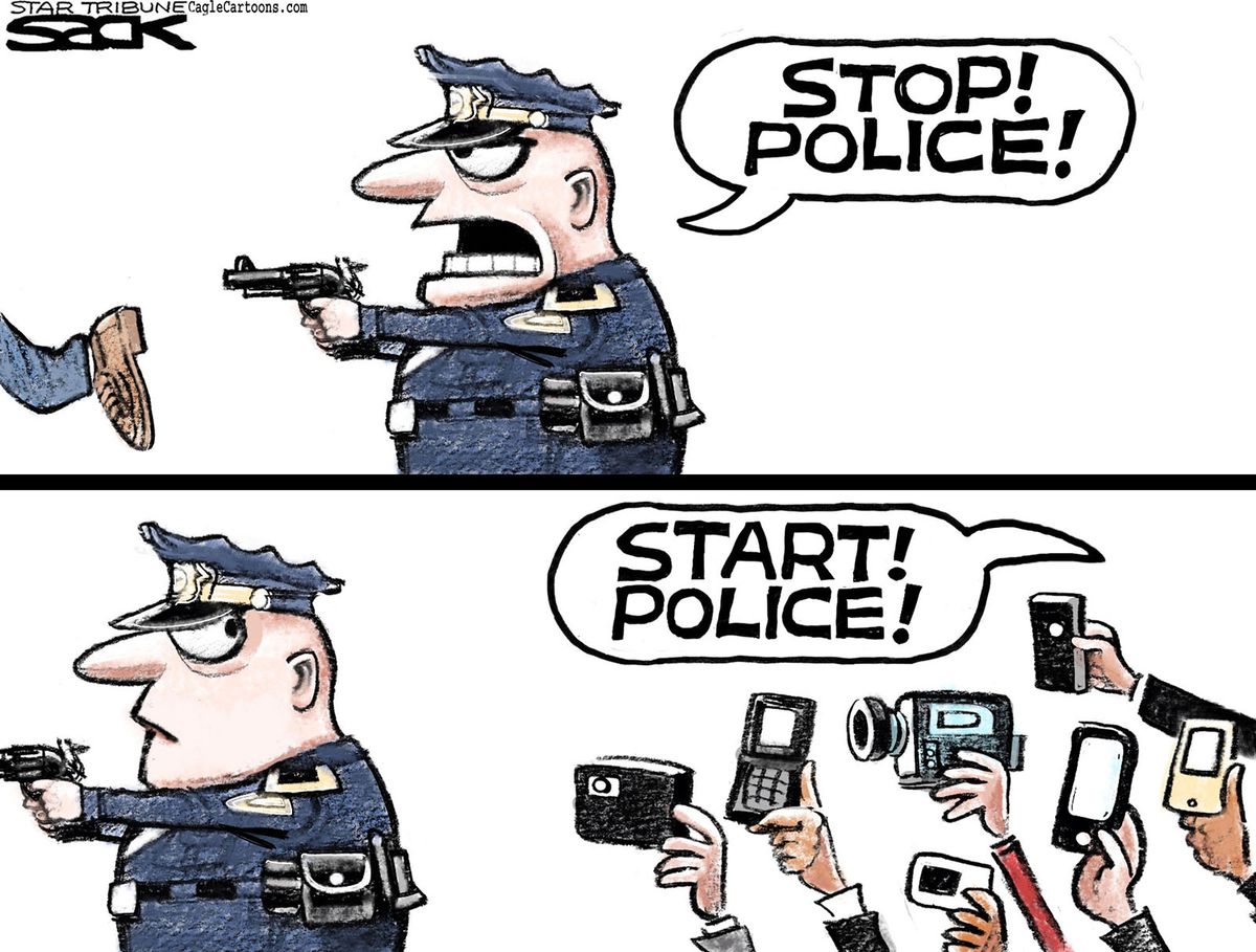 Editorial cartoon U.S. police shooting | The Week