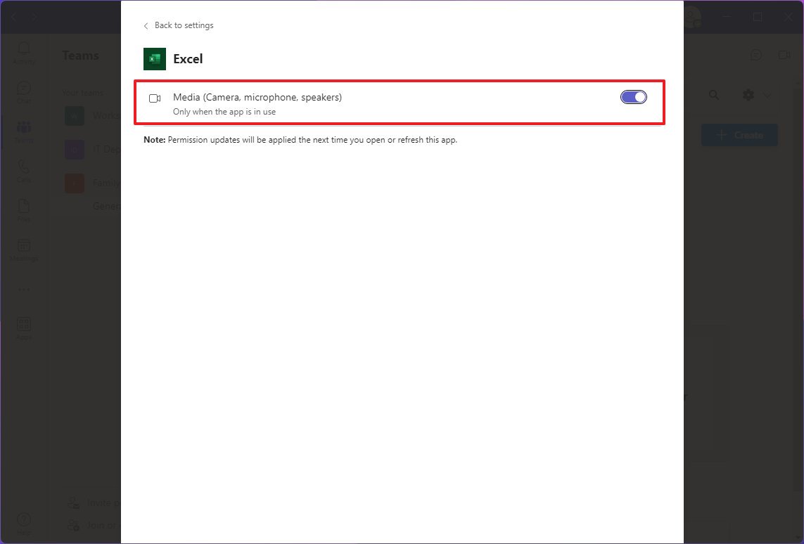 Microsoft Teams microphone permissions