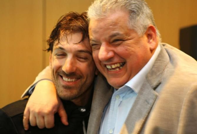 Team owner Flavio Becca with Fabian Cancellara