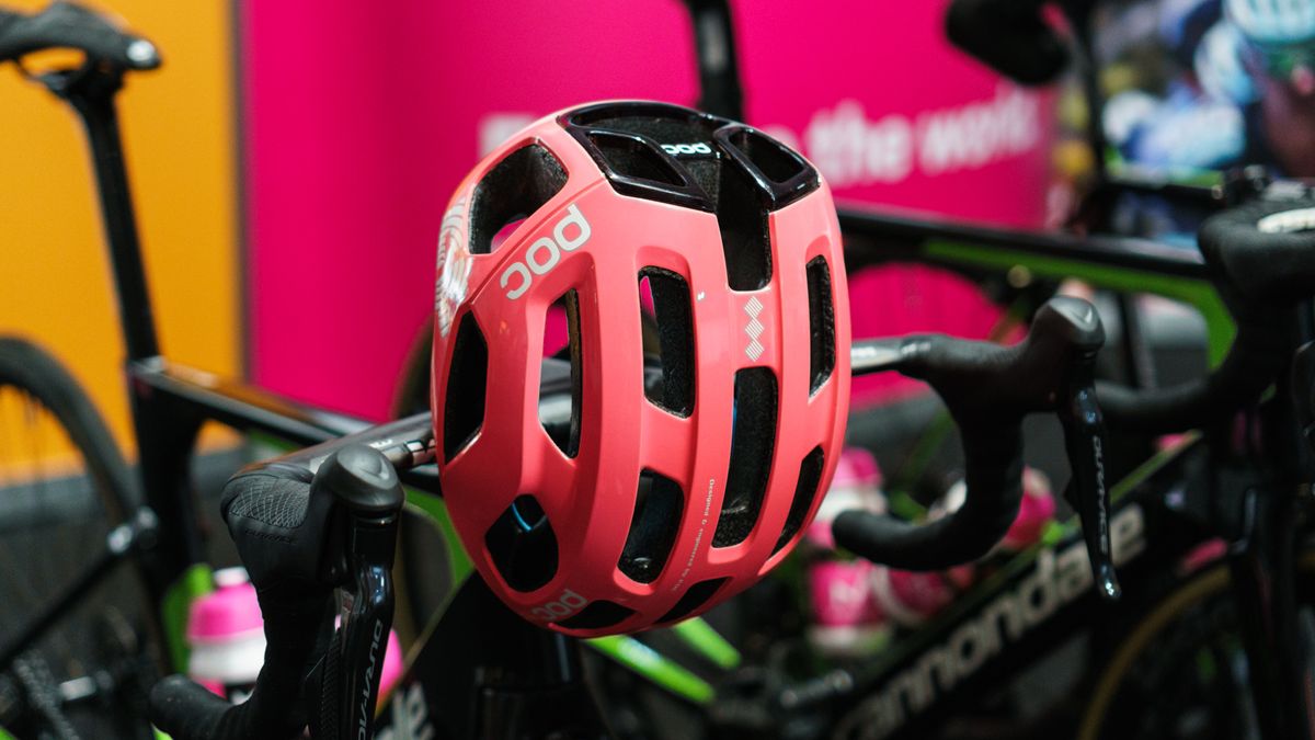 POC's new Ventral Air helmet was spotted upon the domes team EF Pro Cycling's riders