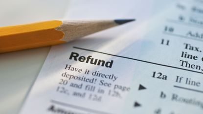 Tax refund section of form 1040