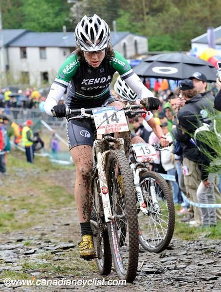Mary McConneloug heads uphill.