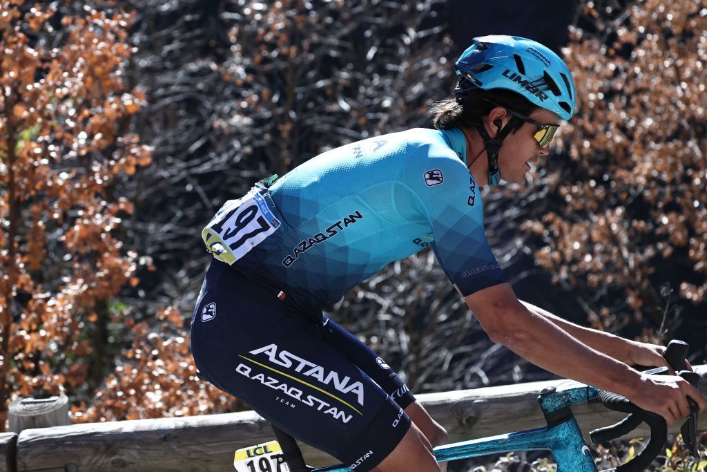 TOPSHOT Astana Qazaqstans Spanish rider Javier Romo Olivier cycles in a leading breakaway during the 7th stage of the 81st Paris Nice cycling race 143 km between Nice and Col de la Couillole southeastern France on March 11 2023 Photo by AnneChristine POUJOULAT AFP Photo by ANNECHRISTINE POUJOULATAFP via Getty Images