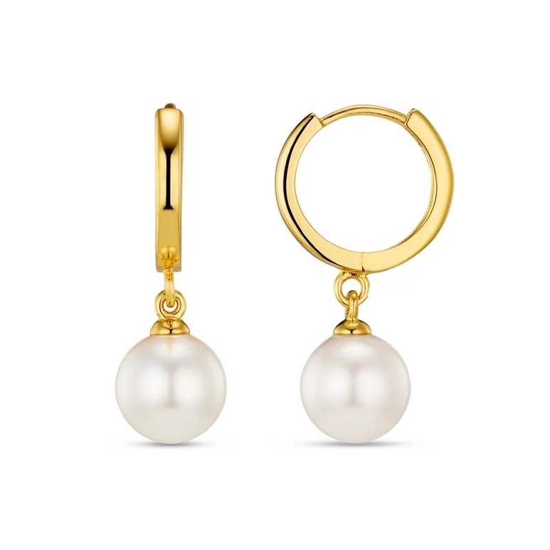 Orelia Pearl Drop Huggie Hoops
