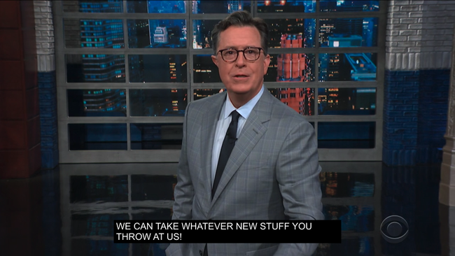 Closed captions on The Late Show with Stephen Colbert