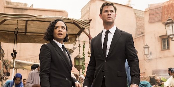 Tessa Thompson and Chris Hemsworth in Men In Black International