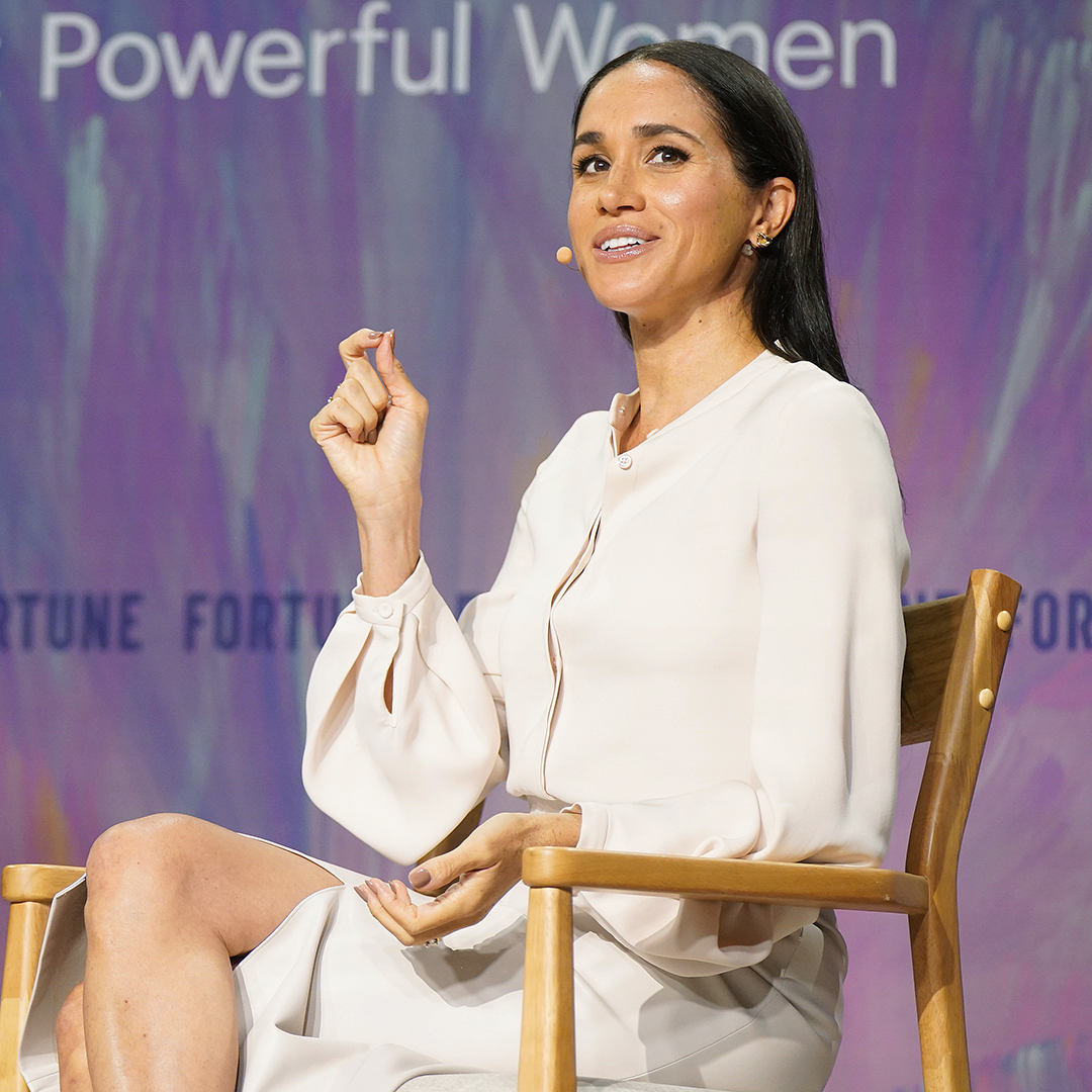 WASHINGTON, DC - OCTOBER 14: (EDITORIAL USE ONLY) Duchess of Sussex and Founder of As Ever Meghan Markle speaks onstage during Fortune Most Powerful Women Summit 2025 at Salamander Hotel on October 14, 2025 in Washington, DC. (Photo by Leigh Vogel/Getty Images for Fortune Media)