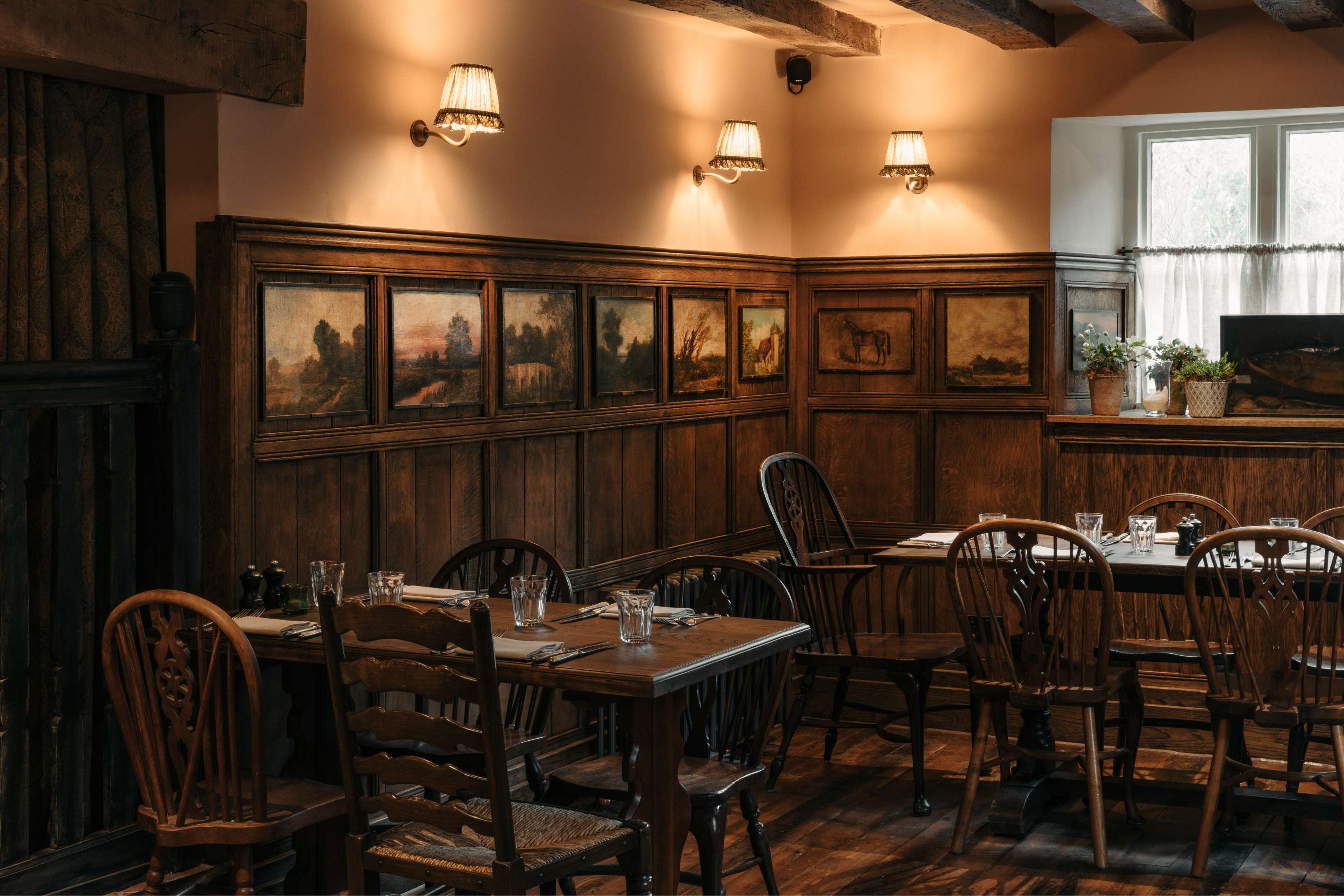 English country hotel and pub interior