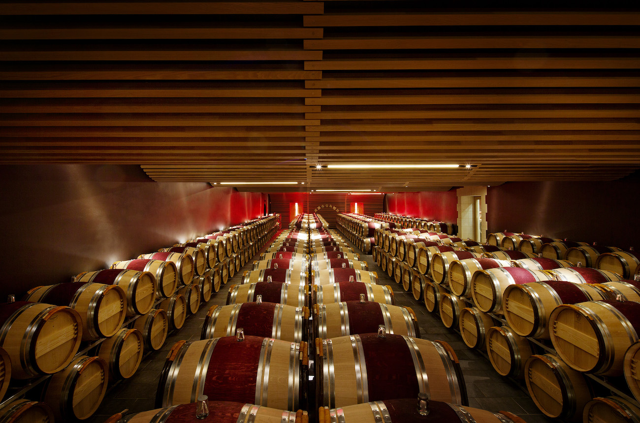 Ch&acirc;teau Ang&eacute;lus barrel cellar