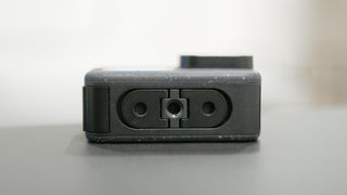 GoPro Hero12 Black tripod mount closeup.