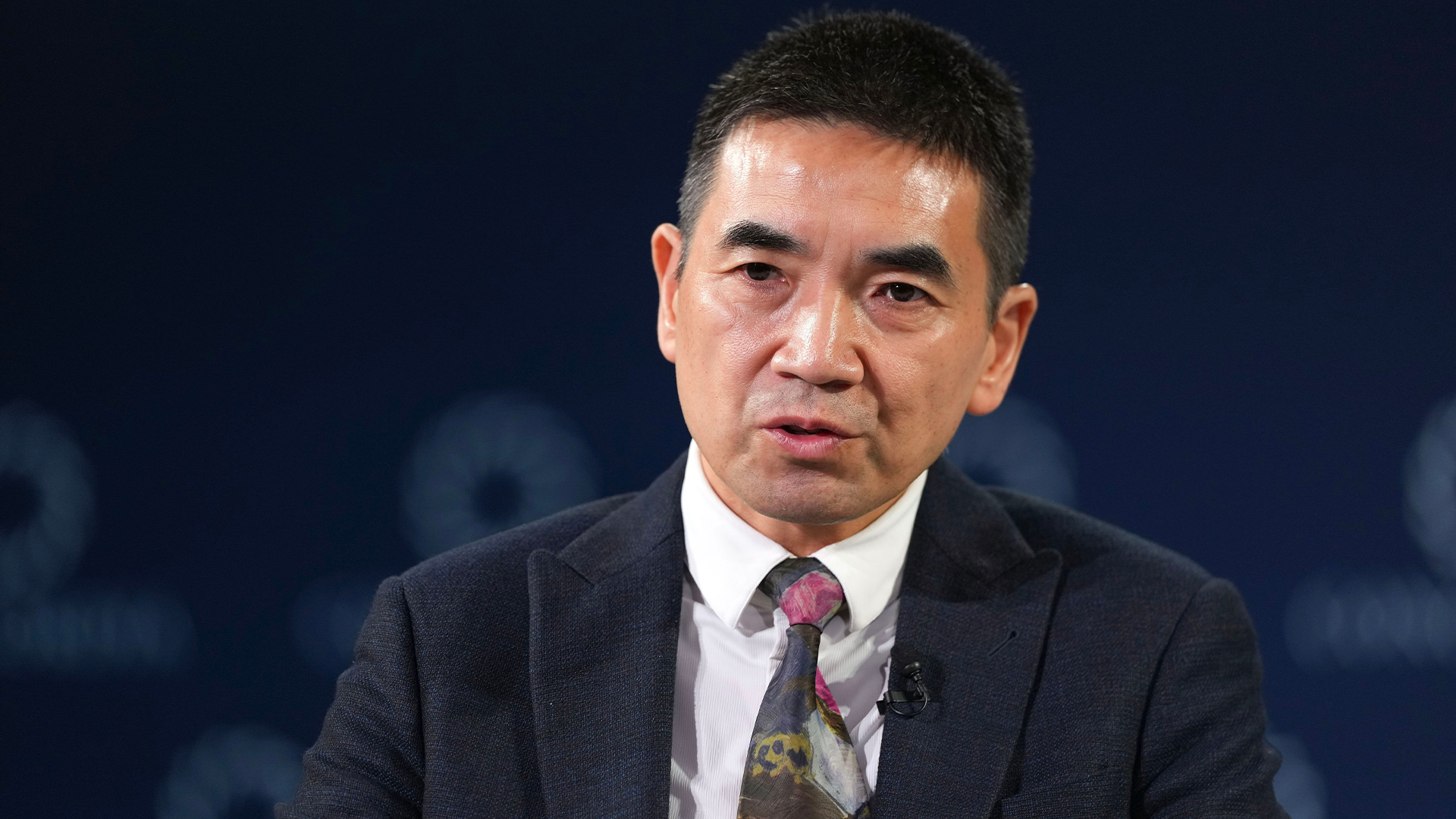 Eric Yuan, CEO and founder of Zoom, pictured speaking on stage at the 2024 Concordia Annual Summit in New York City, USA.