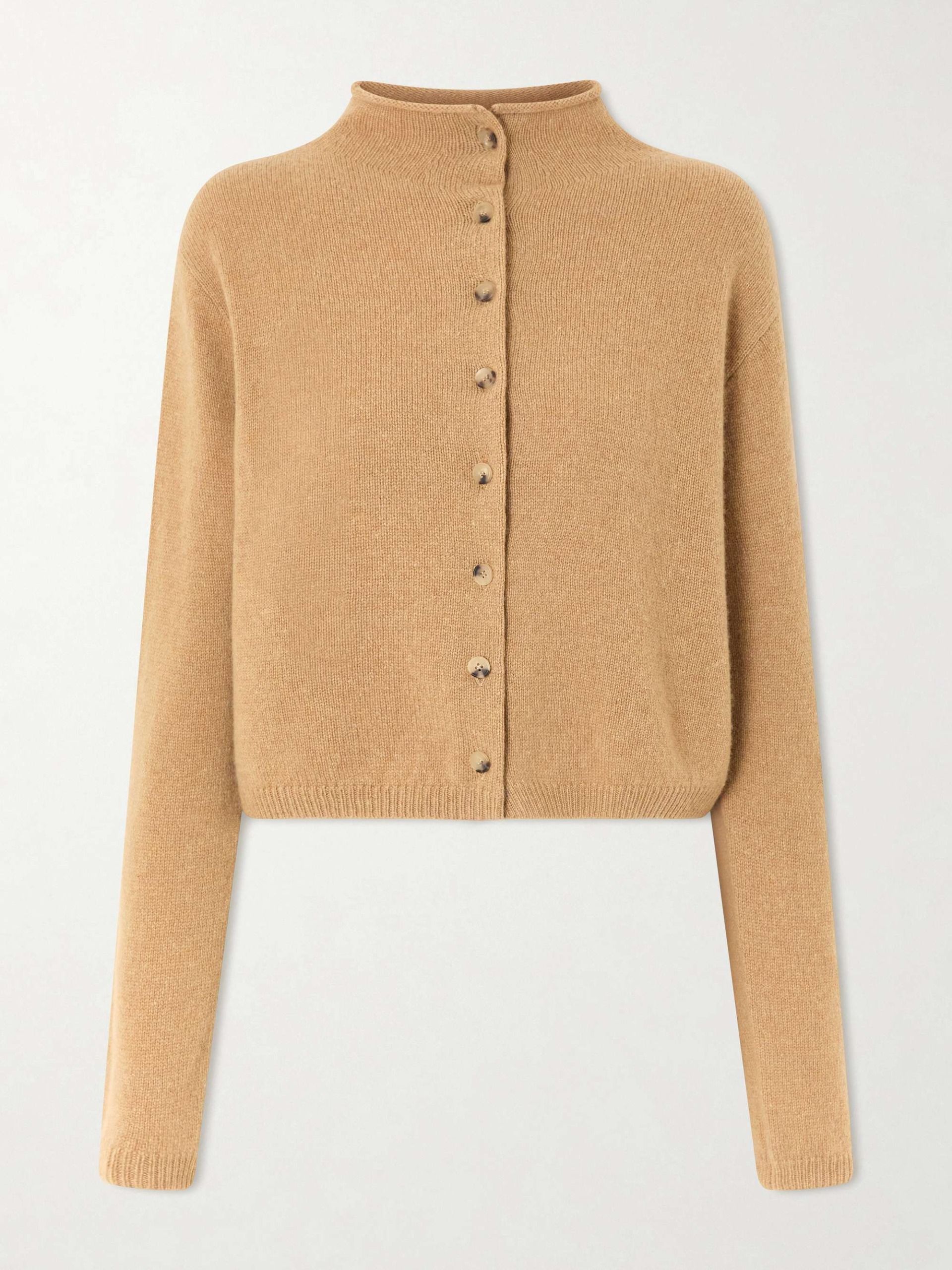 Annora Wool and Cashmere-Blend Turtleneck Cardigan